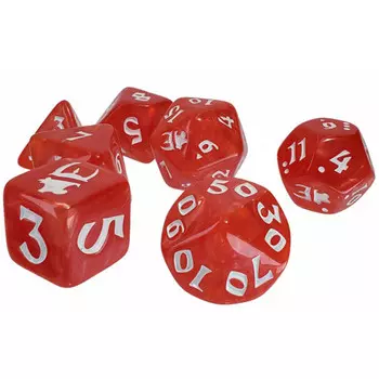 Аксессуары Steve Jackson Games Munchkin Polyhedral Dice Set: Red w/White (7)