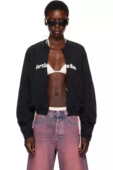 эксклюзивная черная укороченная куртка-косуха Ssense Martine Rose, мультиколор