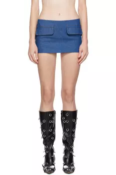 эксклюзивная голубая джинсовая мини-юбка Ssense Lado Bokuchava, синий