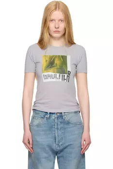 эксклюзивная серая детская футболка с водяным принтом от Ssense Jean Paul Gaultier, серый