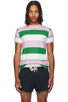 эксклюзивная зеленая полосатая футболка Ssense Abra, мультиколор