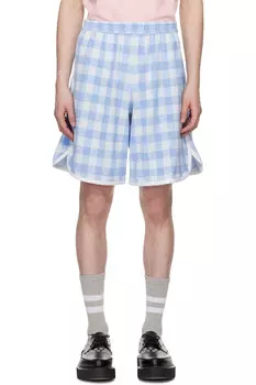 эксклюзивные боксеры Ssense в синюю клетку из махровой ткани Anna Sui, синий