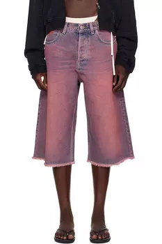 эксклюзивные розовые выцветшие джинсовые шорты Ssense Martine Rose, мультиколор