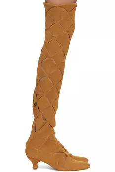 эксклюзивные высокие ботинки в оранжевую ромбовидную клетку от Ssense Isa Boulder, цвет fanta