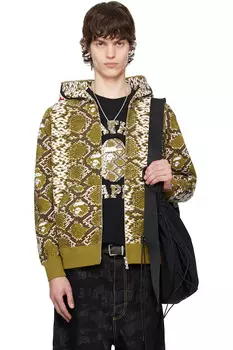 эксклюзивный камуфляжный худи с акульим принтом Ssense Bape, цвет tan