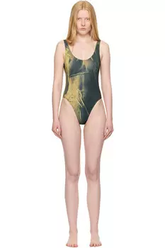 эксклюзивный купальник Ssense с принтом в виде зеленой воды Jean Paul Gaultier, мультиколор