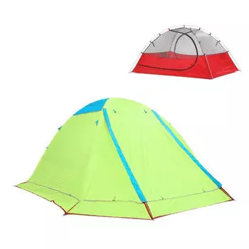 AXZ Explorer уличная палатка непромокаемая для кемпинга на открытом воздухе 0019X для четырех человек (с юбкой), флуоресцентно-зеленая