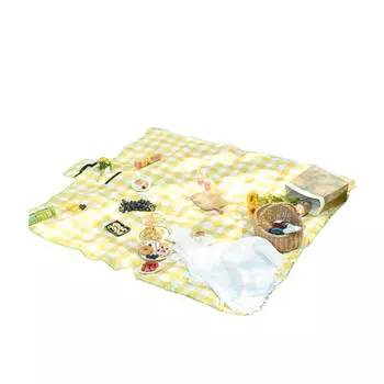 AXZ Explorer уличный влагостойкий коврик для кемпинга, замшевый коврик из Оксфорда, флокирующийся коврик 2*1,8 м, желто-белый в клетку, стиль Оксфорд Пе