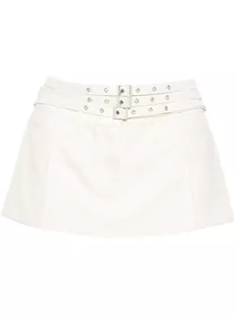 Aya Muse юбка мини с заниженной талией и поясами, нейтральный цвет