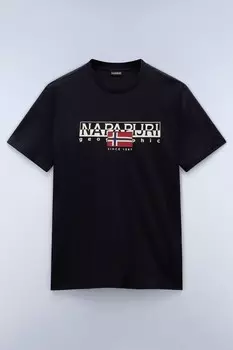 Aylmer футболка с коротким рукавом из 100% хлопка Napapijri, черный