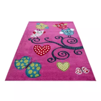 Ayyildiz Carpets Детский ковер "KIDS 0420", прямоугольный, износостойкий / легко чистится / короткий ворс / мотив совы Ayyildiz Teppiche 140х200 см, цвет LILA