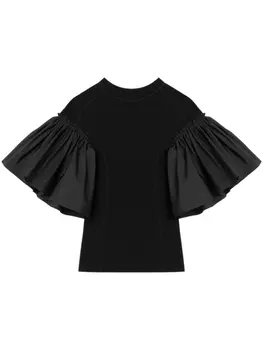 AZ FACTORY топ с оборками из коллаборации с Lutz Huelle, черный