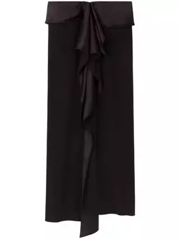 AZ FACTORY юбка миди с оборками, черный