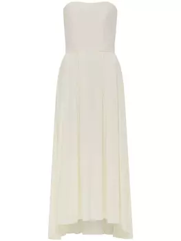 AZEEZA шелковое платье миди Ezra, нейтральный цвет