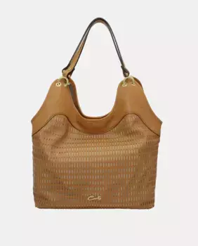 Ажурная кожаная сумка-тоут Cats, коричневый