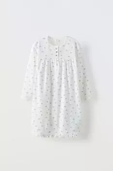 Ажурная ночная рубашка с цветочным цветом ZARA, экрю