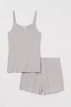 Ажурная пижама из трикотажа H&amp;M, светло-серый