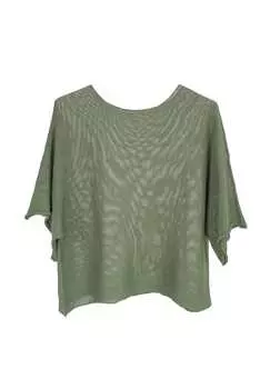 Ажурная трикотажная рубашка с цветочным узором – воздушная и легкая для весны и лета Seasons Of April, хаки