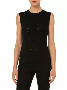 Ажурная вязаная майка Akris Black
