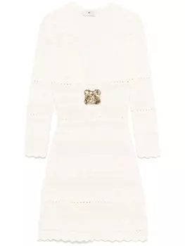 Ажурное мини-платье Elisabetta Franchi, белый