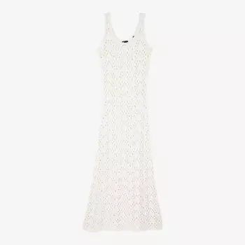 Ажурное облегающее трикотажное макси-платье The Kooples, экрю