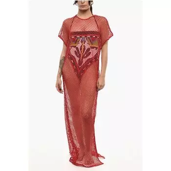 Ажурное пляжное платье макси Dsquared2, Red