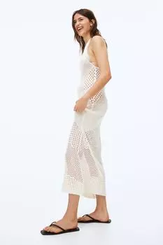 Ажурное трикотажное платье H&amp;M, сливочный