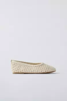 Ажурные балерины ZARA, экрю белый