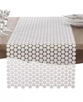 Ажурный цветочный дизайн в старинном стиле, кружевная дорожка для стола Saro Lifestyle, слоновая кость