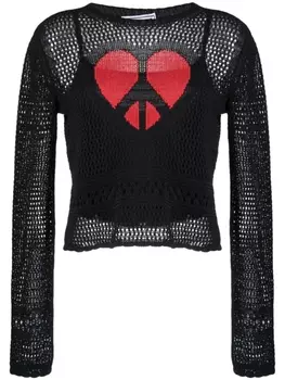 Ажурный джемпер MOSCHINO JEANS, черный