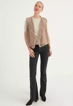 Ажурный кардиган Ajour, бежевый