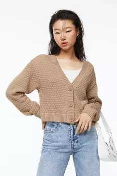 Ажурный кардиган H&amp;M, бежевый