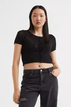 Ажурный кардиган H&amp;M, черный