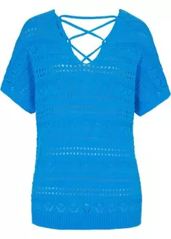 Ажурный свитер Bpc Selection, синий