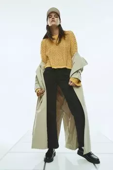 Ажурный свитер H&M, желтый