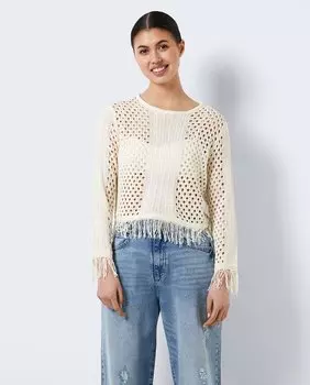 Ажурный свитер Noisy May, бежевый