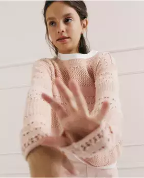 Ажурный свитер Sfera, светло-розовый
