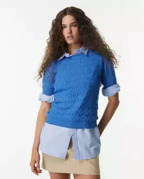 Ажурный свитер Sfera, темно-синий