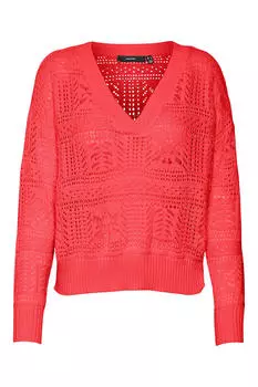 Ажурный свитер Vero Moda, красный