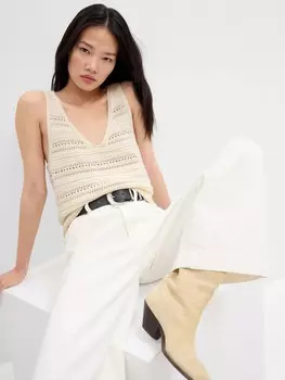 Ажурный топ Gap, бежевый