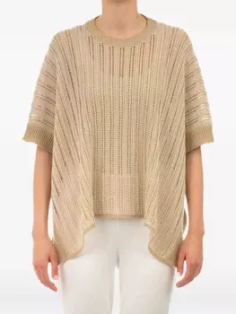 Ажурный топ Le Tricot Perugia, нейтральный