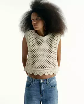 Ажурный топ Sfera, цвет Crudo