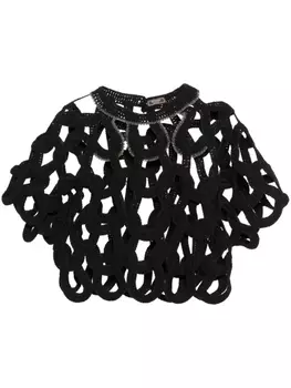 Ажурный вязаный топ Peserico, черный