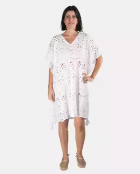 Ажурный вышитый кафтан Kbas, белый