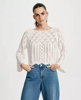 Ажурный женский топ тонкой вязки Vero Moda, белый