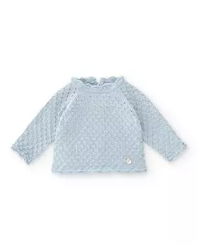 Ажурный жилет для мальчика голубого цвета Pili Carrera, светло-синий