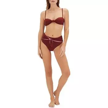 Azoia Bottom Женские однотонные плавки из искусственного материала Раздельные Veronica Beard, цвет deep brick