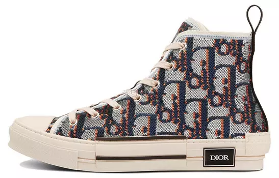 B23 Canvas Shoes Men High-top Синий/серебристый/оранжевый Dior