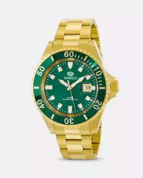B36094/21 мужские часы из стали золотистого оттенка с зеленым циферблатом Marea, золото