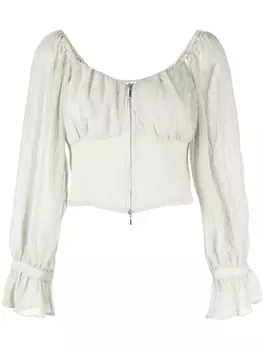 B+Ab блузка с вырезом-лодочкой и длинными рукавами, зеленый